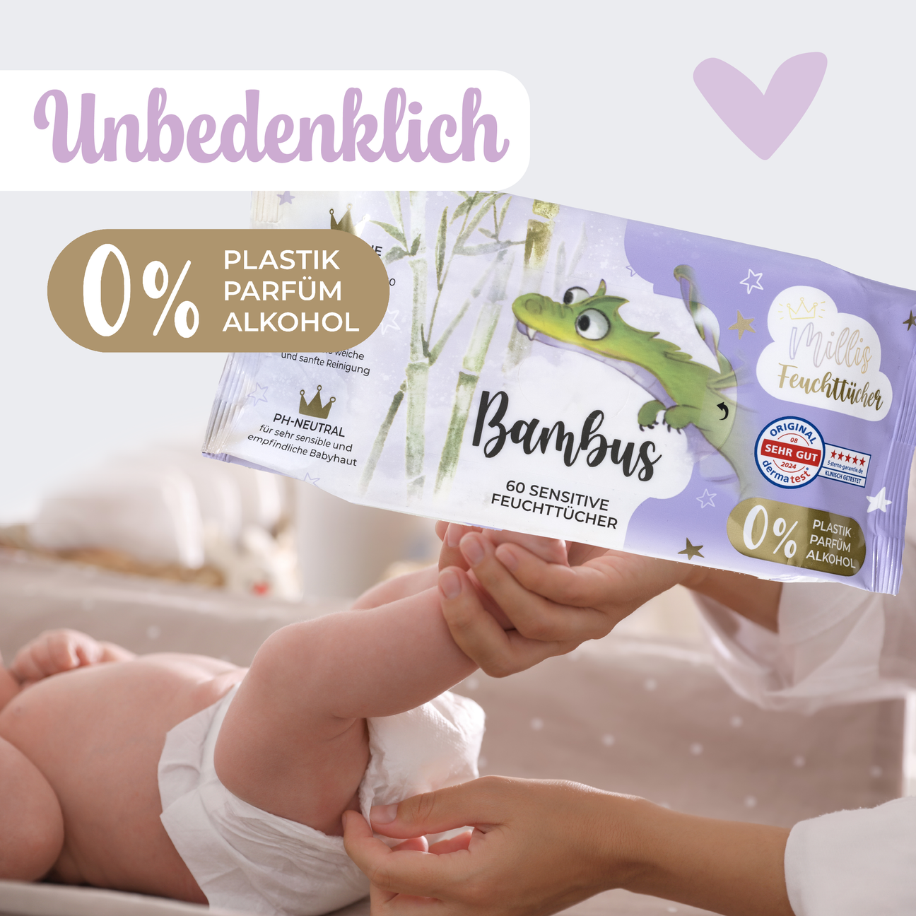 Millis sensitive Baby Feuchttücher aus Bambus (60Stk.) – millisbaby